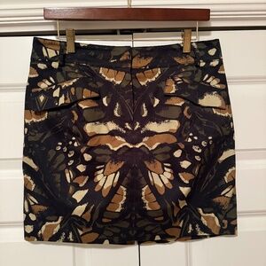 Alexander McQueen Butterfly Print Mini Skirt Brown Black Size 40